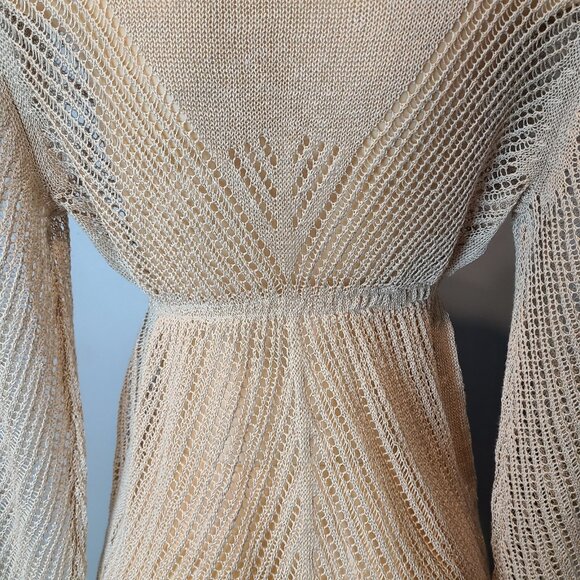 Victorias Secret Beaded Crochet Mesh Swim Cover Up Sweater Medium Resort 2010s - Picture 13 of 14